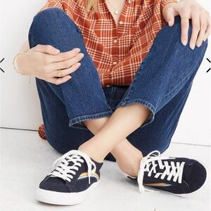 Rare - Madewell Sidewalk Low-Top Sneakers in Rainbow Embroidered Canvas